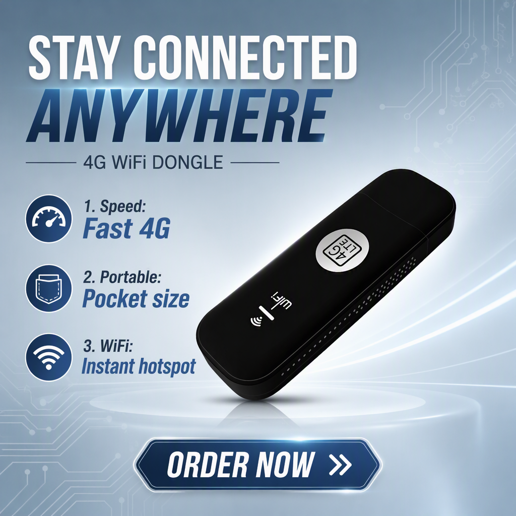 Portable 4G LTE WiFi Hotspot – Pocket Travel & Camping Mobile Router